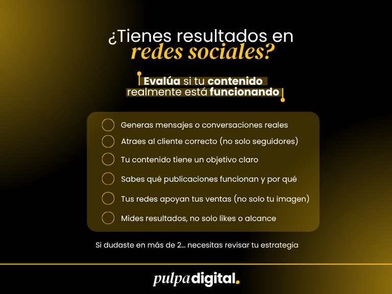 Checklist para evaluar resultados en redes sociales y saber si la estrategia de un negocio está funcionando correctamente