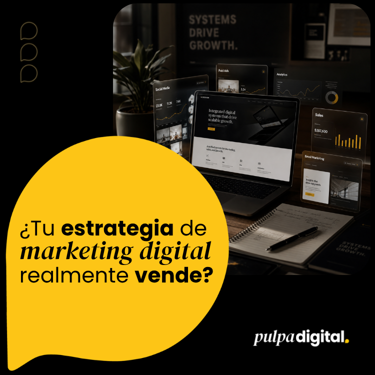 Computadora portátil mostrando analíticas de negocio con la pregunta sobre si una estrategia de marketing digital realmente vende.